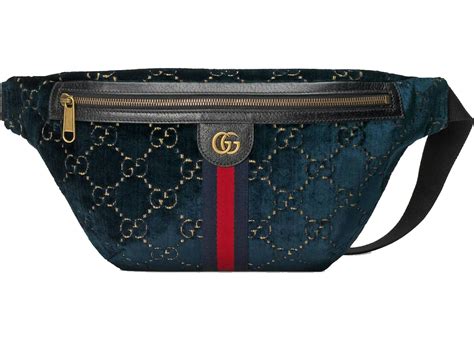 gucci belt bag gg velvet blue